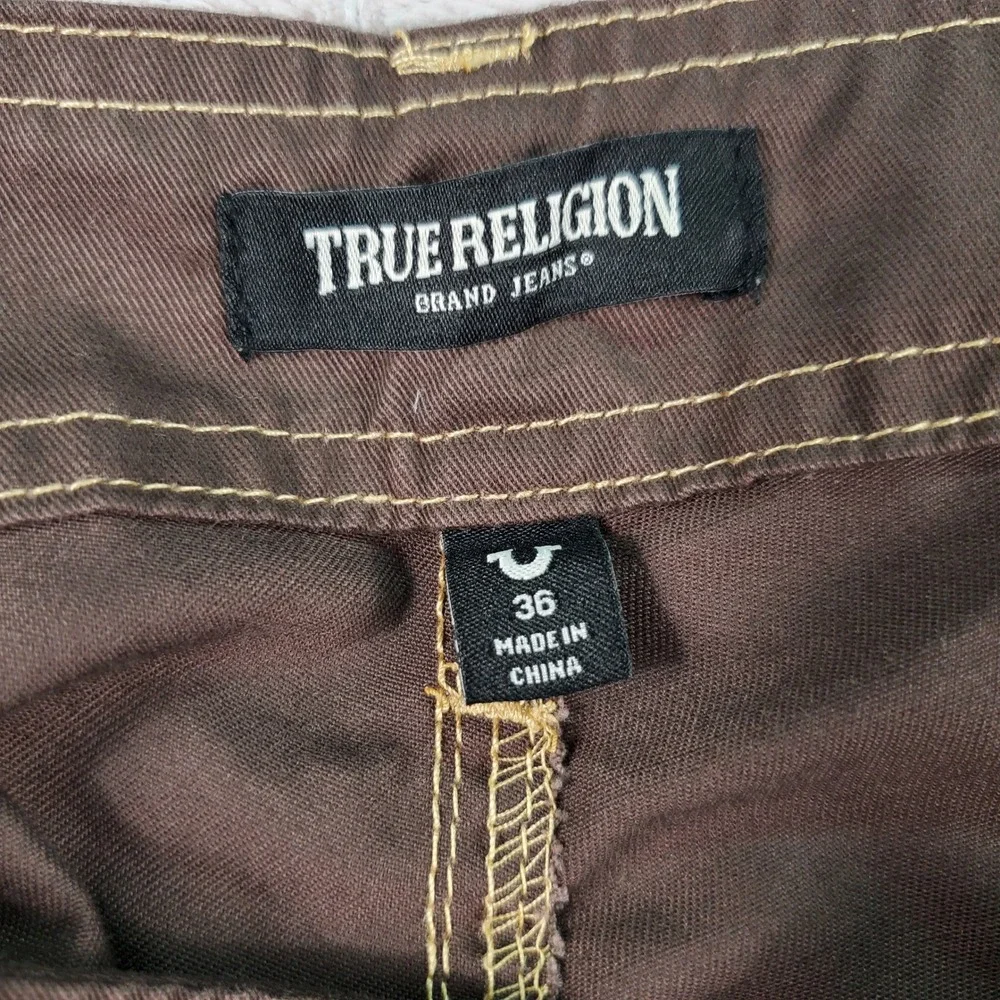 True Religion Mens Cargo SN Pant HS Outline Bracken Brown Straight Leg 36( 37)